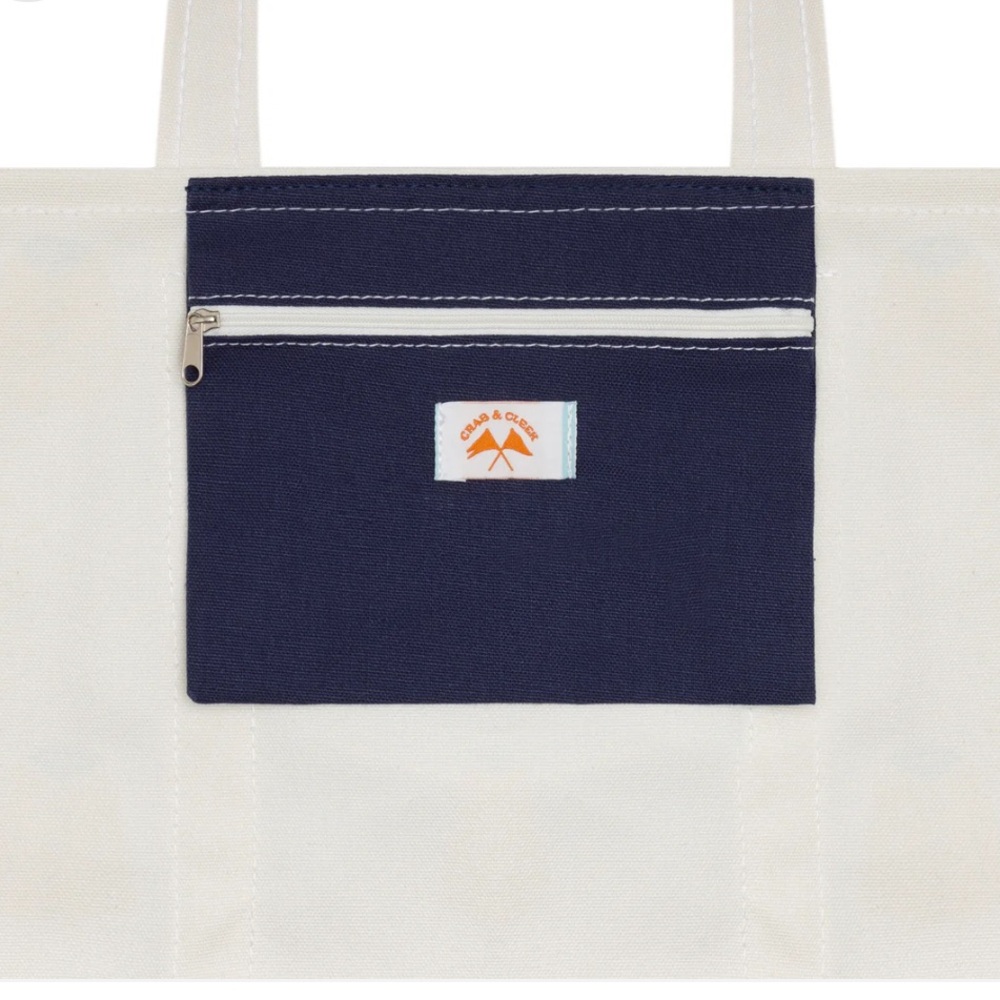 Crab and Cleek Surf/Sand Tote {Navy/Natural/Orange} - Picture 5 of 10
